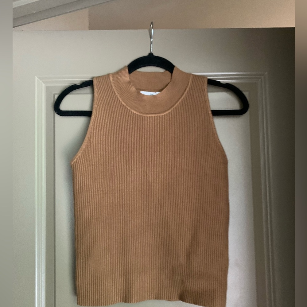 H by Halston Tan Ribbed Tank Top